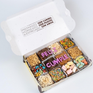 Caja x 12 Mini Brownies con Mensaje Personalizado_1